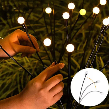 Solar Firefly Stake Light Bendable Branch Design 13 in Tall Outdoor Path Illumination Yard Accent Warm Glow LED No Wiring Dusk-to-Dawn Senso
