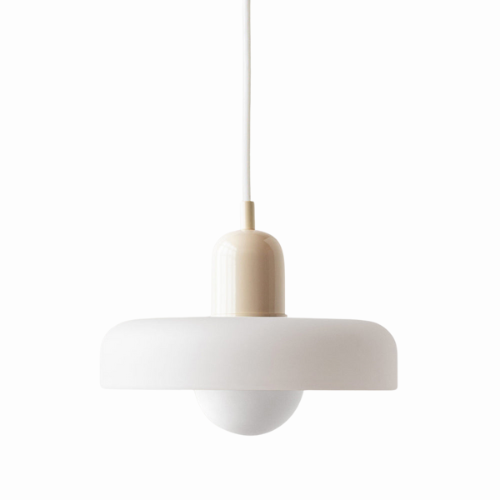 Glass Disc Pendant Light with Adjustable Cord – Modern Ceiling Fixture for Dining Room, Kitchen Island & Living Room