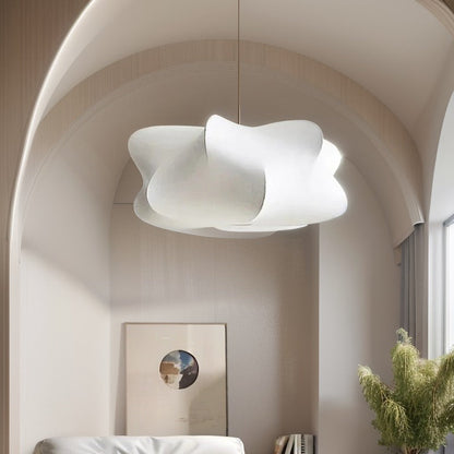 Silk Pendant Light Japanese-Inspired LED Warm White for Living Room Bedroom Hotel
