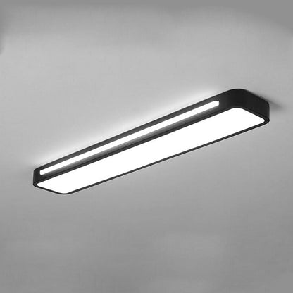 Low-Profile LED Flush Mount Ceiling Light 19 in Black White Acrylic for Bedroom Hallway Living Room Modern Hardwired Fixture