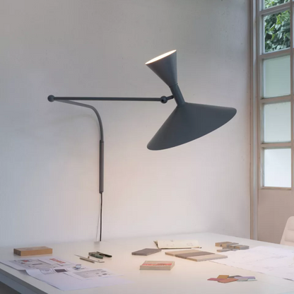 Adjustable Swing Arm Wall Sconce in Metal for Bedroom Reading, Office Task Light, Living Room Accent | E14 LED Socket