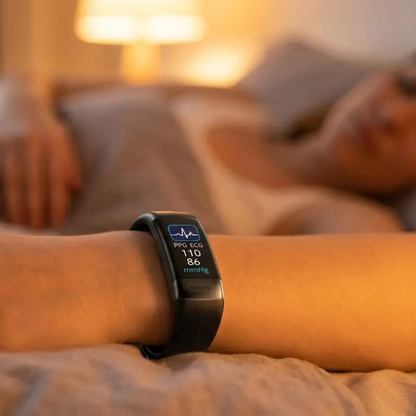 Pulsera de actividad con monitor de frecuencia cardíaca, oxígeno en sangre y ECG, reloj inteligente de silicona para fitness compatible con iOS y Android, monitor de sueño y actividad para mujeres y hombres
