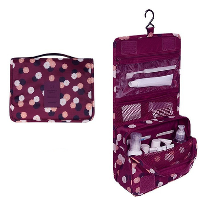 Hanging Toiletry Bag with Multiple Compartments for Travel – Water-Resistant Organizer for Makeup, Cosmetics & Grooming Essentials
