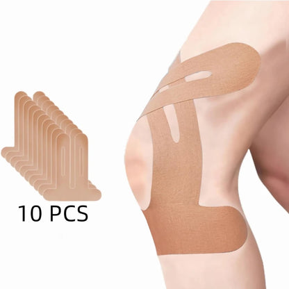 Pre-Cut Kinesiology Tape for Knee Support – 150% Stretch Cotton Athletic Tape for Pain Relief & Stability During Sports & Daily Activity