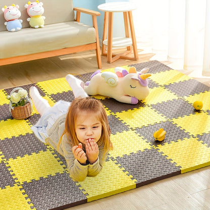Interlocking Foam Play Mat Tiles for Kids & Babies – Safe Cushioned Flooring for Playroom, Nursery & Indoor Crawling Area, Non-Slip Puzzle F
