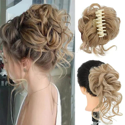 Synthetic Updo Hairpiece with Clip Attachment – Textured Volume for Thin or Fine Hair – Available in 18 Shades Including Blonde, Brown, Black, Gray &