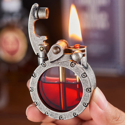 Refillable Zinc Alloy Trench Lighter Classic Windproof Design Gold Silver Metal Fuel Igniter Collectible Vintage-Style Fire Starter