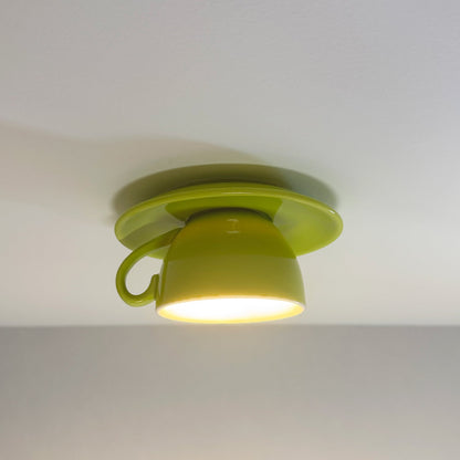 Lámpara de techo empotrada de cerámica para taza de café, ideal para dormitorio, sala de estar y cocina, accesorio LED decorativo moderno, 110V, cableado, diseño compacto y divertido