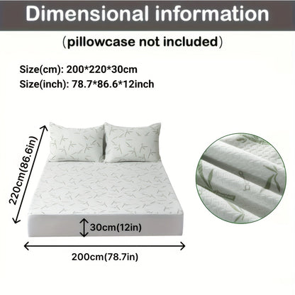 Bamboo Fiber Bed Topper with Deep Pocket Fit Ventilated Jersey Knit Layer for Temperature Control Twin Full Queen King All Season Sleep Surf