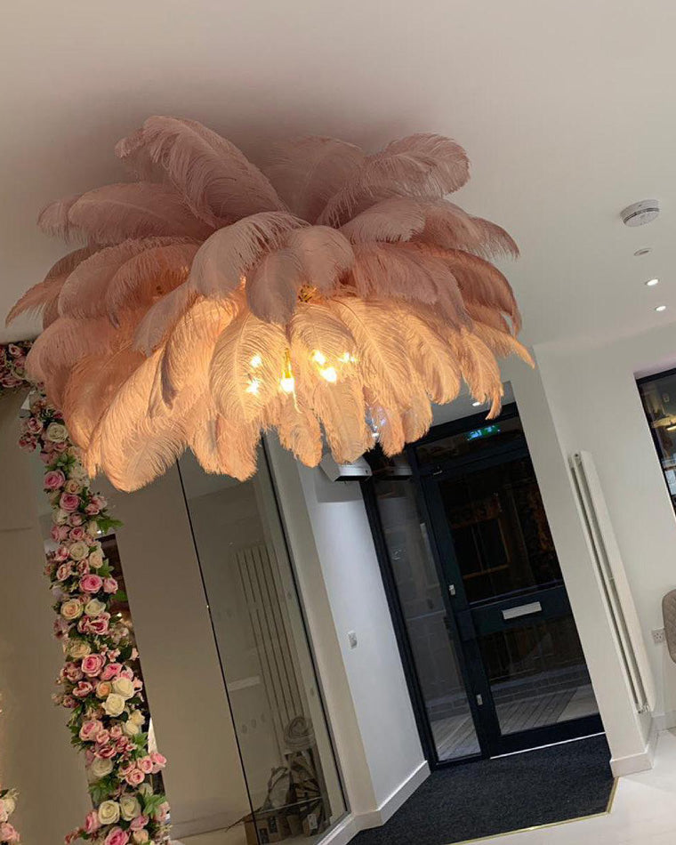 Tropical Feather Standing Lamp 63 in Tall Palm Tree Style Ambient Floor Light for Bedroom Living Room Decorative Accent Lighting