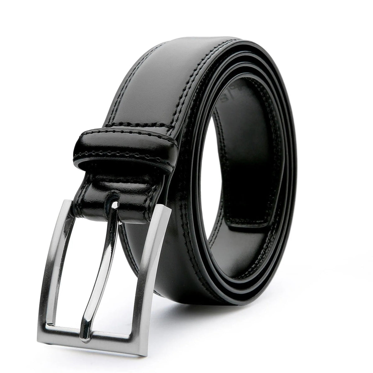 Genuine Leather Belt with Classic Pin Buckle for Men & Women – Versatile Dress Belt for Business & Casual Wear in 7 Colors & Waist Sizes 30-