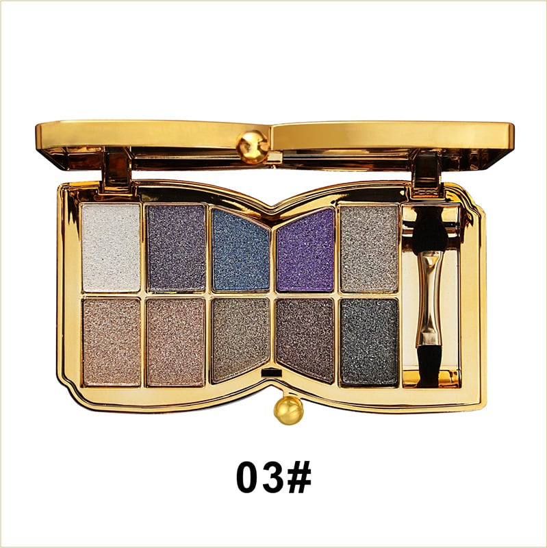 10-Color Glitter Eyeshadow Palette Shimmer Mineral Makeup for Parties Weddings Everyday Looks Highly Pigmented Long-Lasting Eye Shadow
