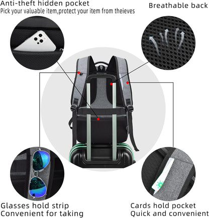 Tech-Ready Laptop Backpack with Charging Port, Anti-Theft Pocket & Multi-Day Compartments for Commute & Travel
