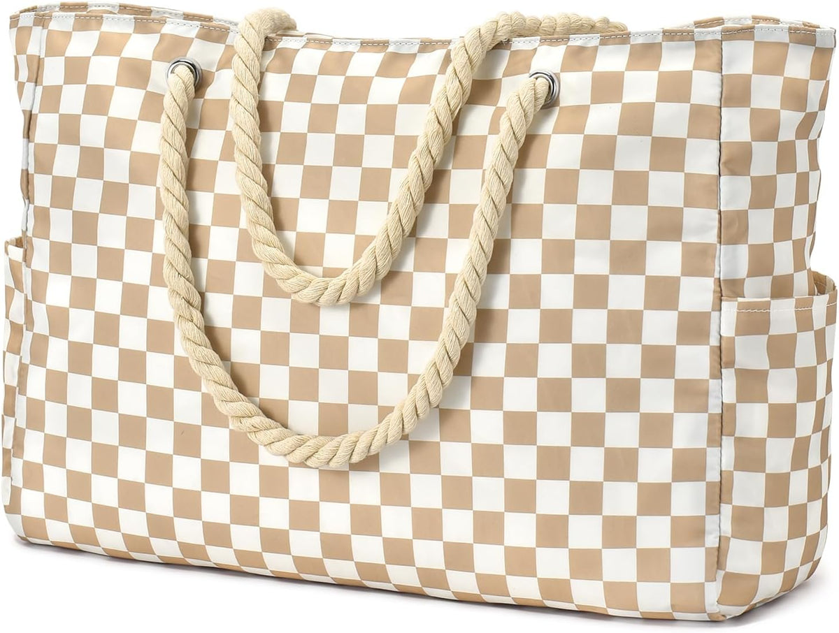 Colección Coastal | Bolso de playa grande e impermeable con cierre de cremallera | Diseño a prueba de arena para aventuras veraniegas sin esfuerzo
