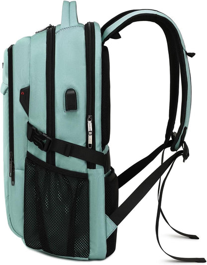 Travel Backpack with USB Charging Port for Laptops up to 17 Inches | Water-Resistant Daypack with Anti-Theft Pocket for Business Work School