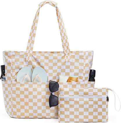 Bolsa de playa impermeable y resistente a la arena, bolso de playa plegable con compartimento para ropa mojada, bolsa de playa extragrande para viaje