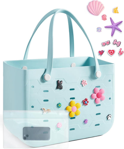 Bolso tote de goma resistente al agua Ortekor con diseño a prueba de arena | Esencial elegante para unas vacaciones de verano divertidas