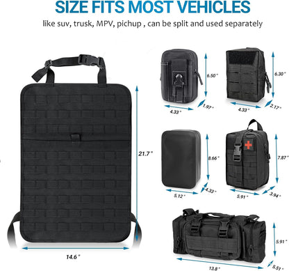 Táctico | Organizador de asiento de coche con diseño impermeable y sistema Molle | Solución de almacenamiento versátil para coches, camiones y SUVs