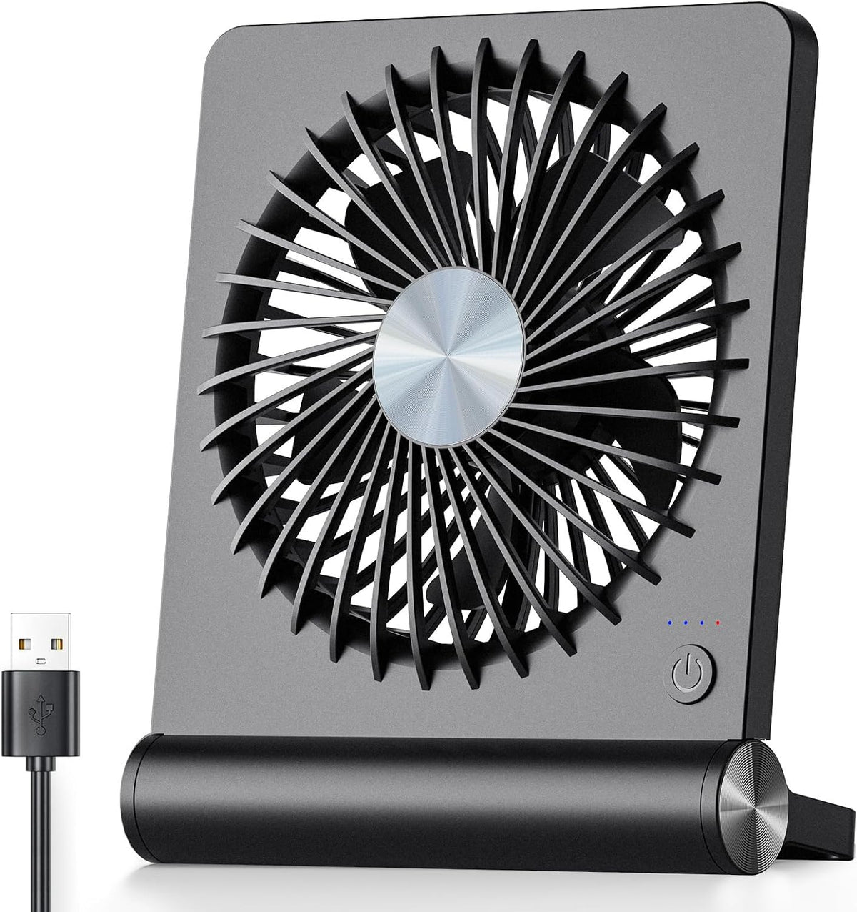 Personal USB Desktop Fan 6-Inch Quiet 3-Speed Air Circulator Black Portable Cooling for Home Office Bedroom Nightstand Computer Laptop