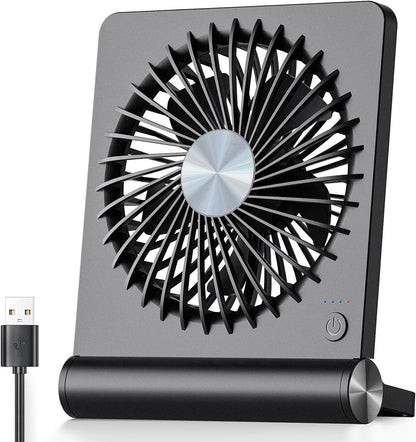 Personal USB Desktop Fan 6-Inch Quiet 3-Speed Air Circulator Black Portable Cooling for Home Office Bedroom Nightstand Computer Laptop