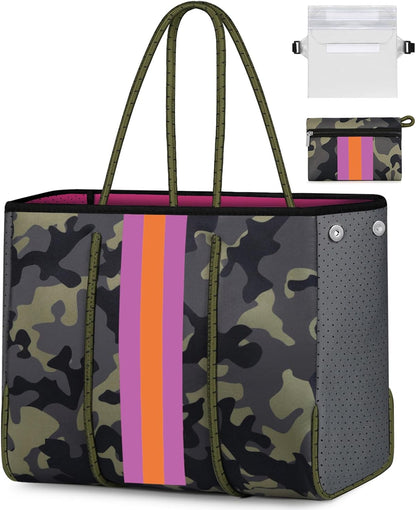 Ortekor beach Tote Bag | Large Beach Bag with Inner Pocket for Easy Organization