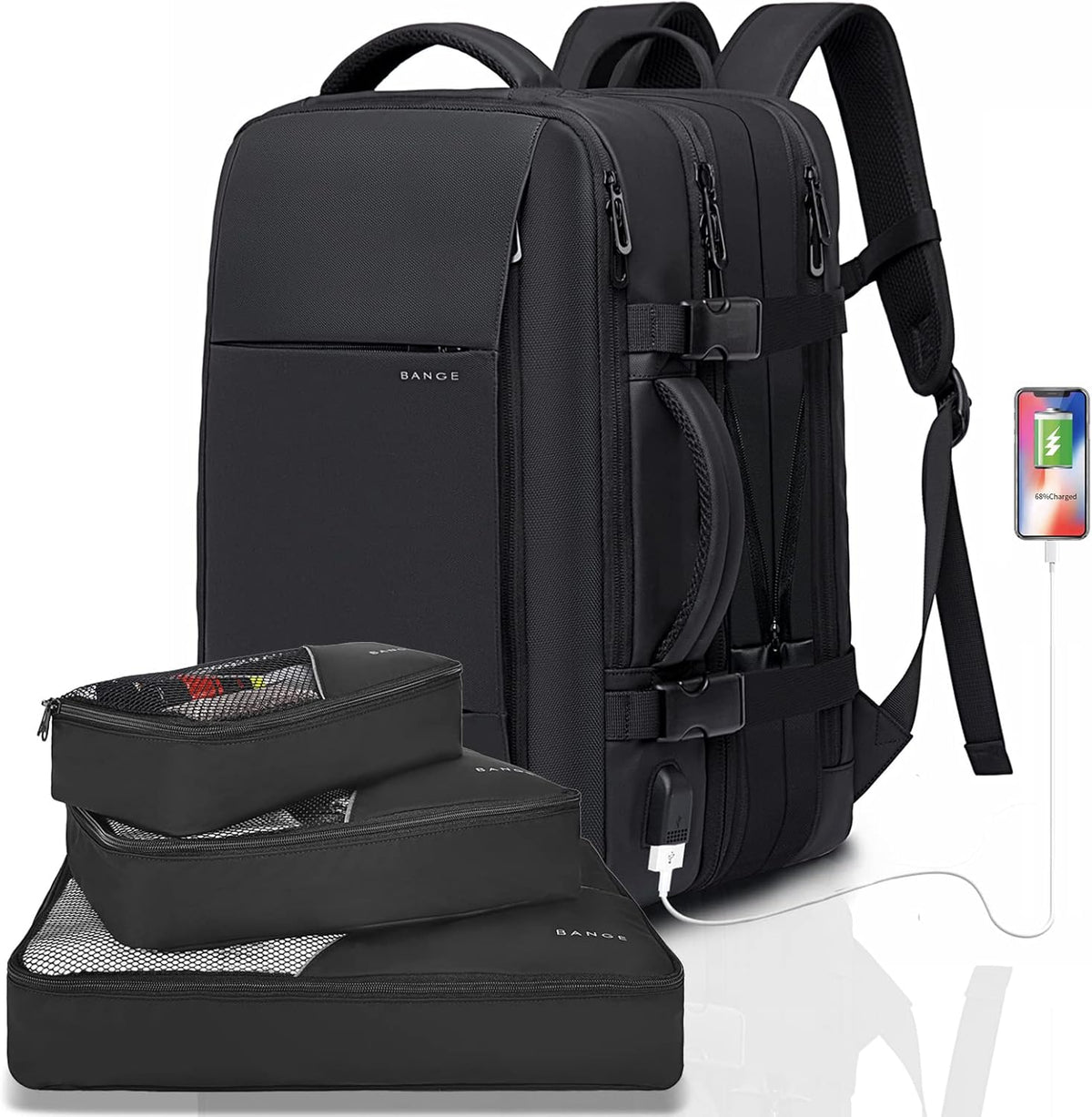 Convertible Carry-On Backpack with Laptop Compartment | Water-Resistant Travel Bag with Duffle Mode | Fits 17-Inch Laptop | Security Pocket
