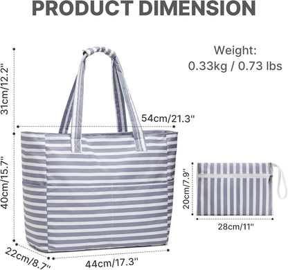 Bolsa de playa impermeable y resistente a la arena, bolso de playa plegable con compartimento para ropa mojada, bolsa de playa extragrande para viaje