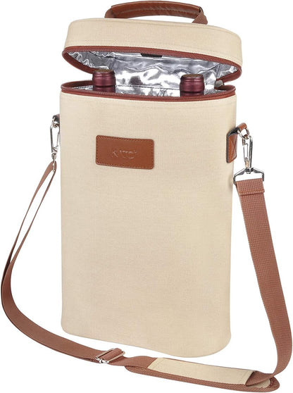 Bolsa térmica para vino con diseño acolchado | Enfriador a prueba de fugas para viajes y fiestas