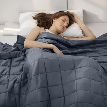 Comodidad Acogedora | Manta con peso para adultos con tela refrescante | Diseño transpirable para todas las estaciones para una relajación total