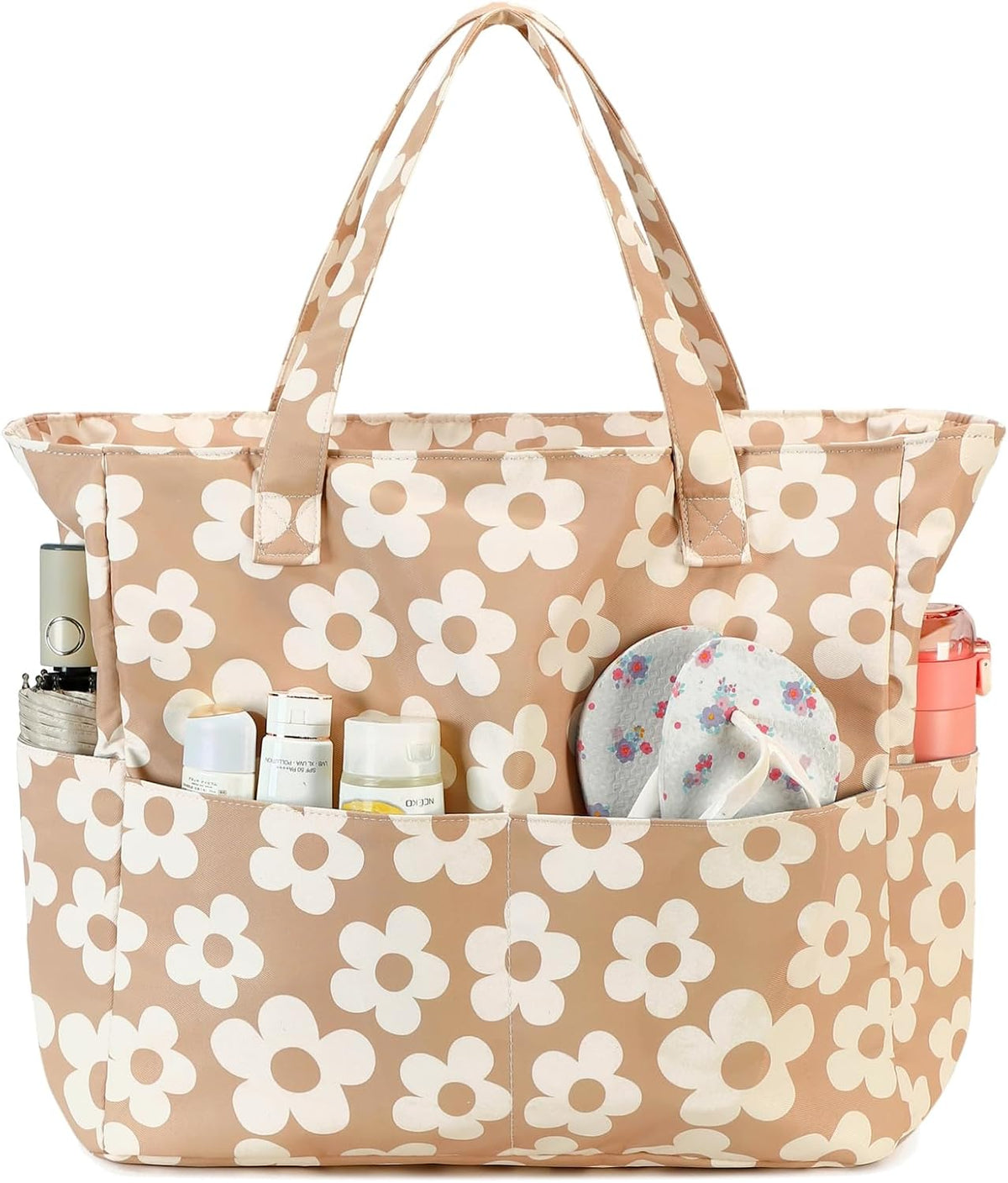 Bolso de playa extragrande con compartimento impermeable, bolso de playa resistente al agua para piscina y natación, bolso tipo tote para viajes