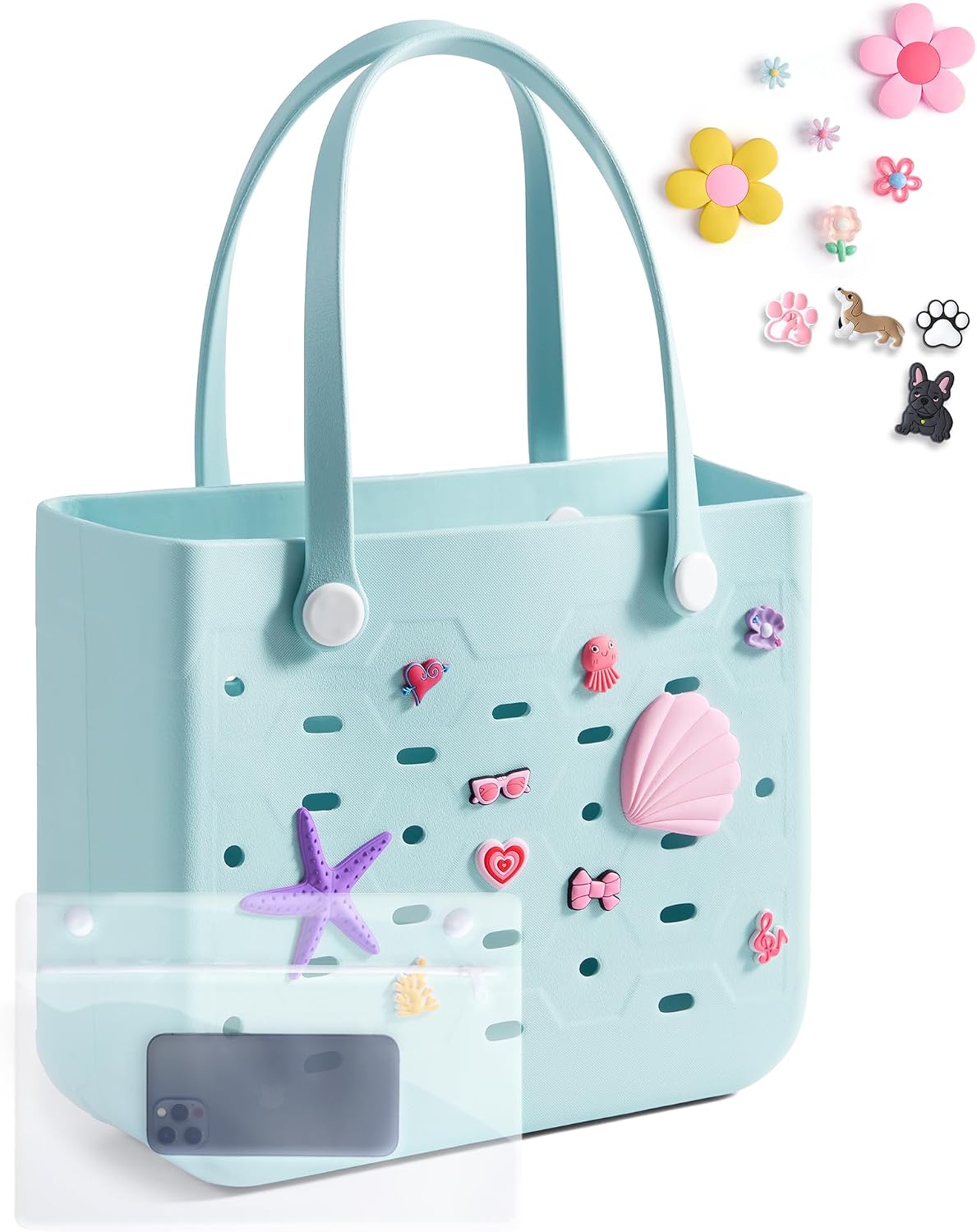 Bolso tote de goma resistente al agua Ortekor con diseño a prueba de arena | Esencial elegante para unas vacaciones de verano divertidas