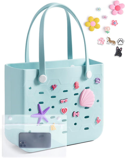 Bolso tote de goma resistente al agua Ortekor con diseño a prueba de arena | Esencial elegante para unas vacaciones de verano divertidas
