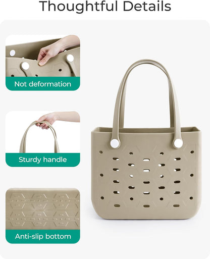 Bolso tote de goma resistente al agua Ortekor con diseño a prueba de arena | Esencial elegante para unas vacaciones de verano divertidas
