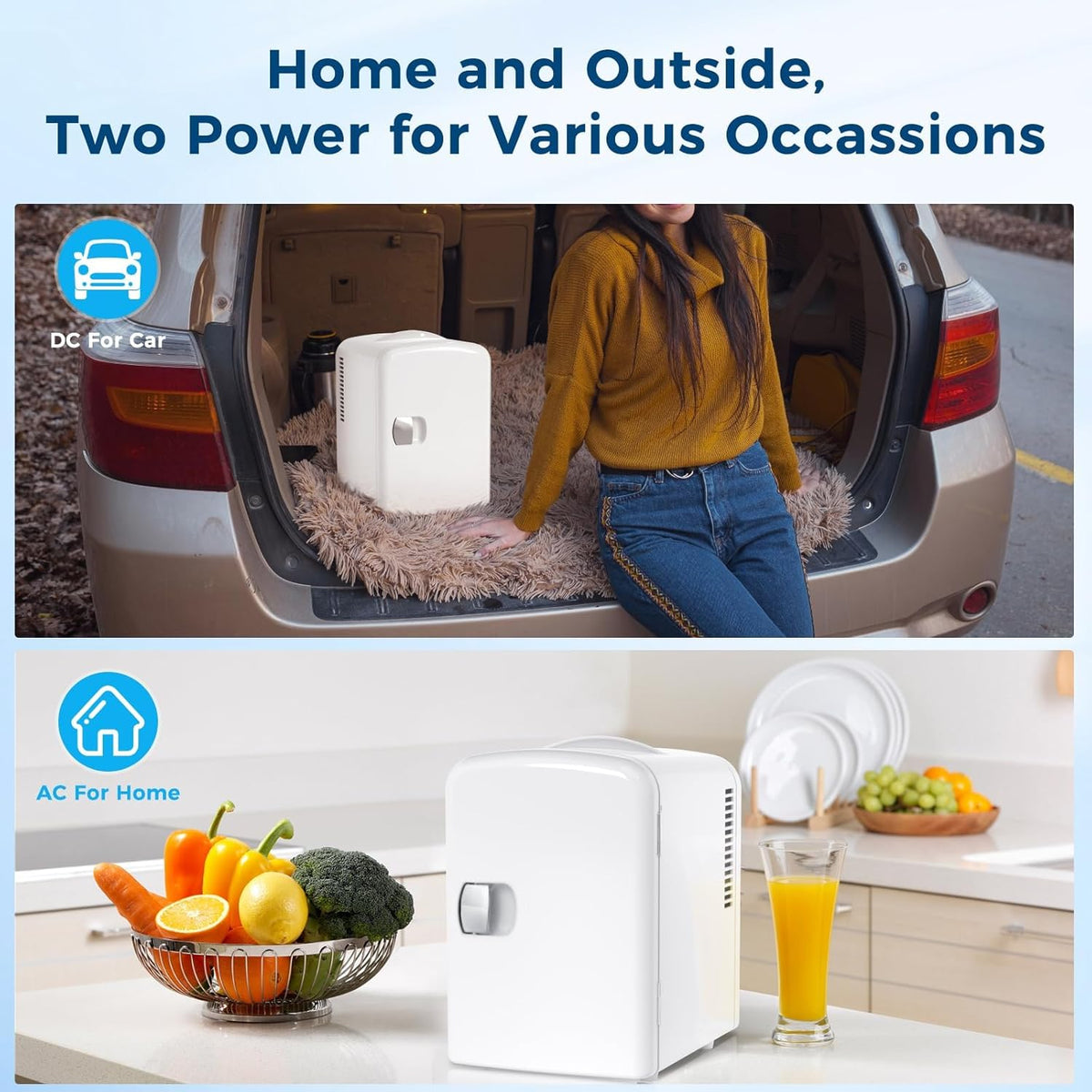Mininevera compacta | Refrigerador portátil pequeño de 4 L con estantes ajustables | Ideal para medicamentos, cuidado de la piel, bebidas y aperitivos en el dormitorio, el coche o la oficina