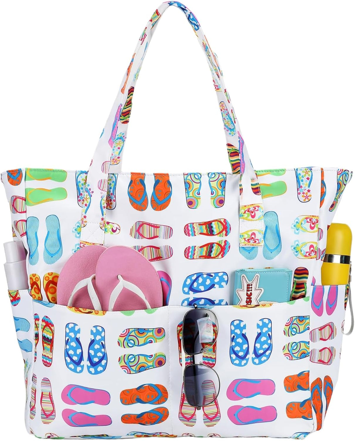 Bolso de playa extragrande con compartimento impermeable, bolso de playa resistente al agua para piscina y natación, bolso tipo tote para viajes