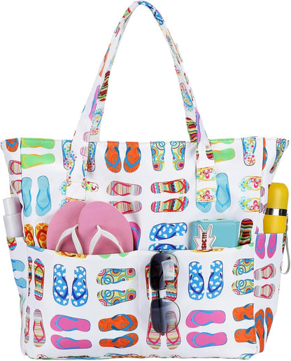 Bolso de playa extragrande con compartimento impermeable, bolso de playa resistente al agua para piscina y natación, bolso tipo tote para viajes