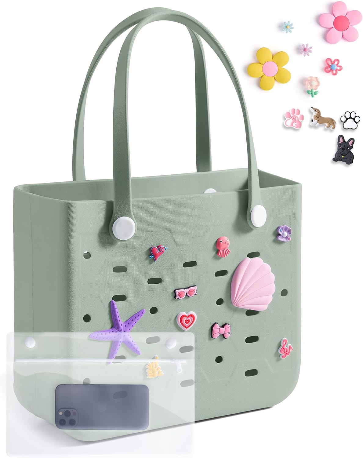 Bolso tote de goma resistente al agua Ortekor con diseño a prueba de arena | Esencial elegante para unas vacaciones de verano divertidas