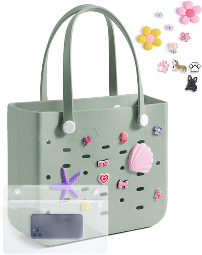 Bolso tote de goma resistente al agua Ortekor con diseño a prueba de arena | Esencial elegante para unas vacaciones de verano divertidas
