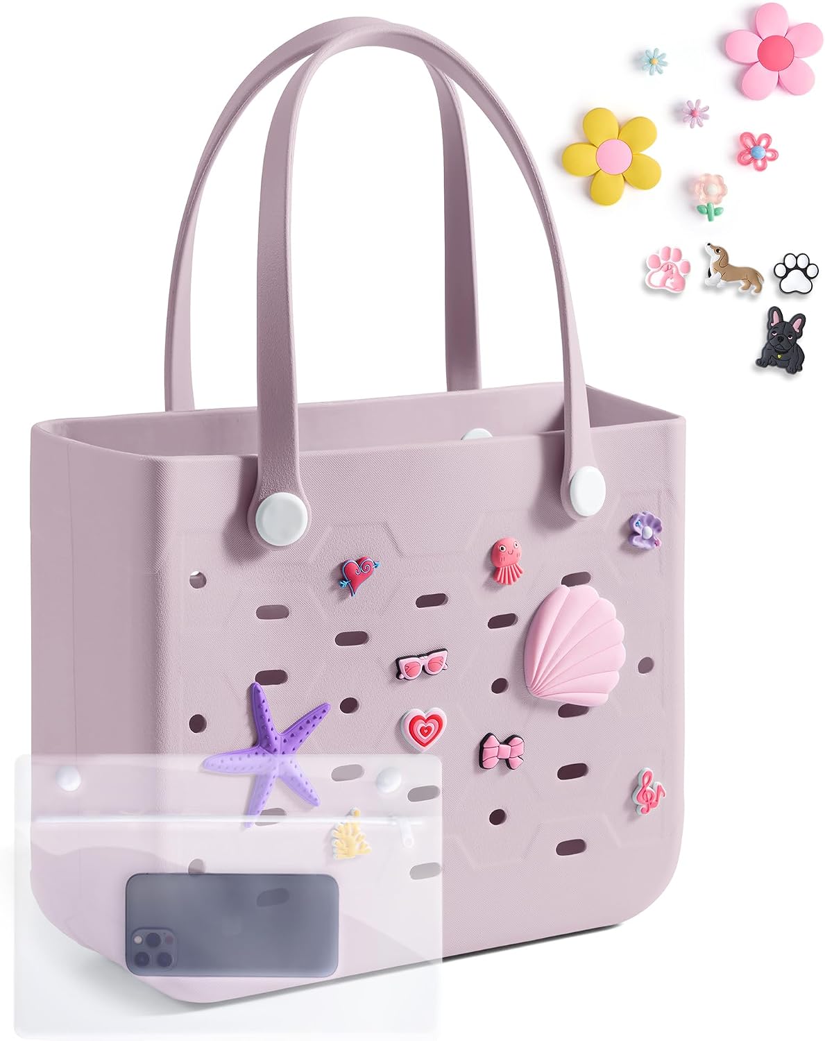 Bolso tote de goma resistente al agua Ortekor con diseño a prueba de arena | Esencial elegante para unas vacaciones de verano divertidas