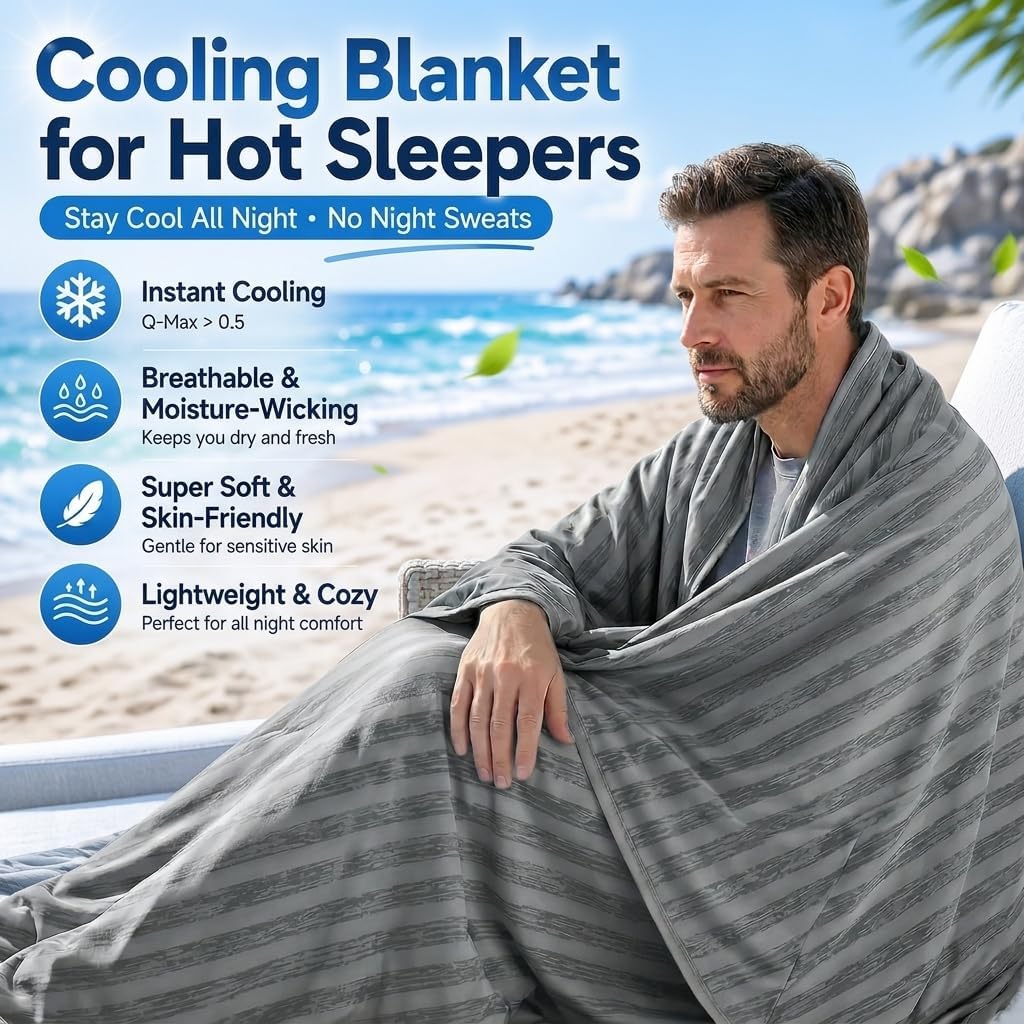 Chill Comfort | Manta refrescante para personas calurosas con tecnología Arc-Chill | Manta ligera y transpirable de verano para viajes y uso al aire libre