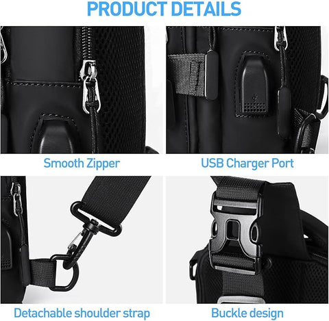 UrbanLite | Bandolera para hombre con diseño ligero | Mochila cruzada versátil para senderismo y viajes