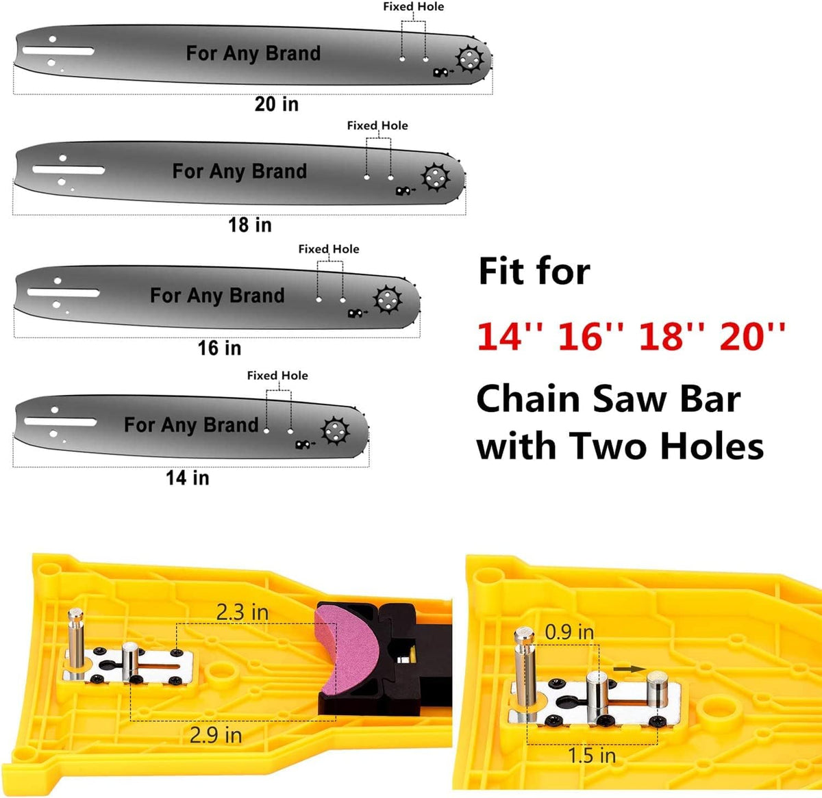 Portable Chainsaw Sharpening Tool with Stone Attachment for 14-20 Inch Bars Quick Blade Honing Kit for Outdoor Woodcutting Cordless Saw
