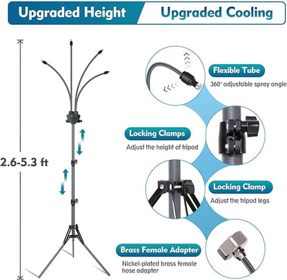 Outdoor Misting System | Adjustable Height Water Mister with Fine Mist for Efficient Patio Cooling