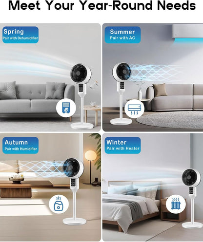 Height-Adjustable Pedestal Fan with 3D Oscillation – Quiet Cooling for Bedroom, Office & Living Room