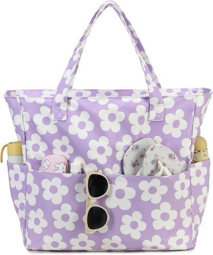 Bolso de playa extragrande con compartimento impermeable, bolso de playa resistente al agua para piscina y natación, bolso tipo tote para viajes