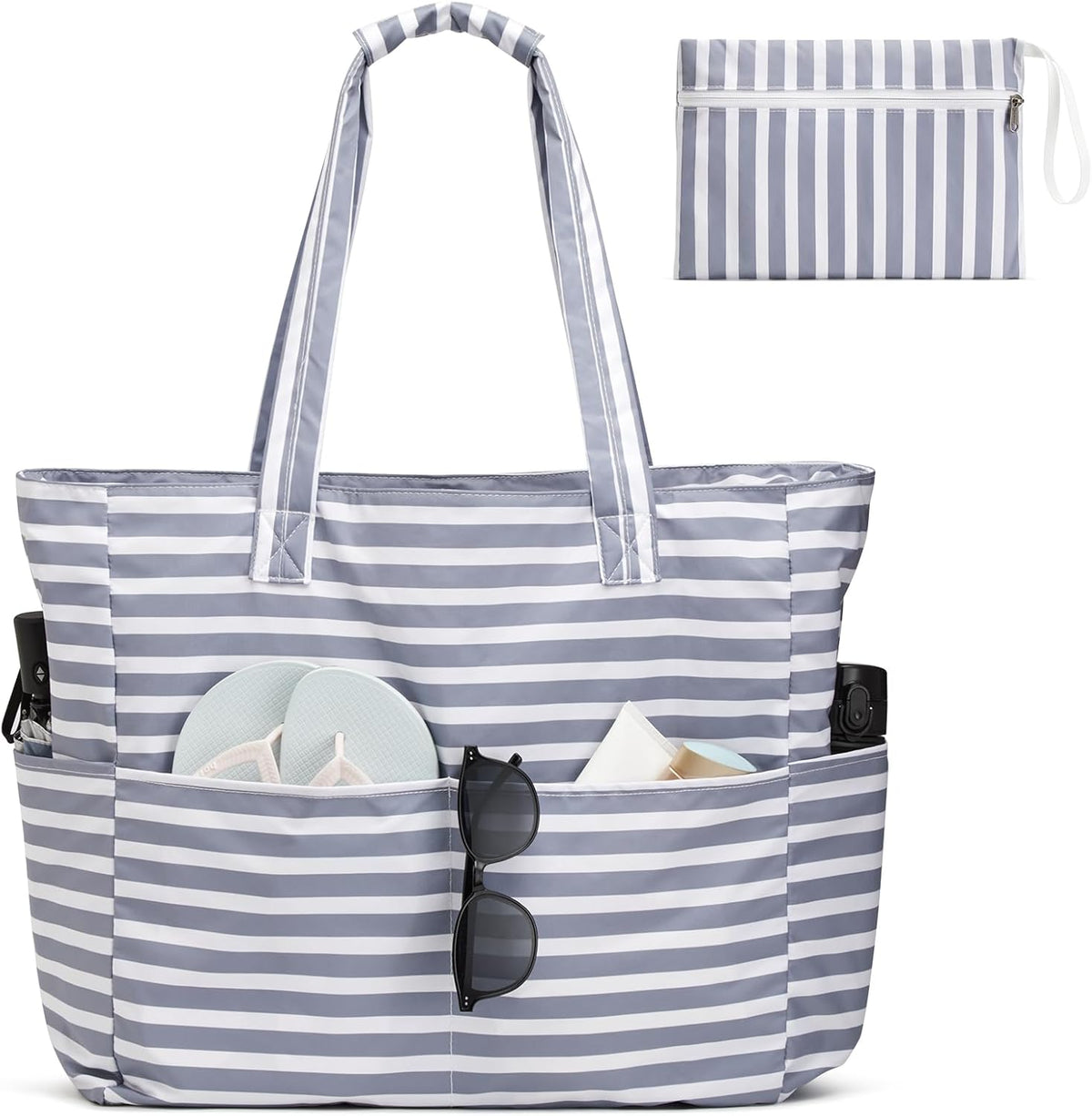 Ultimate Beach Tote Bag | Waterproof & Sandproof Large Bag with Zipper | Foldable Design for Easy Travel and Storage