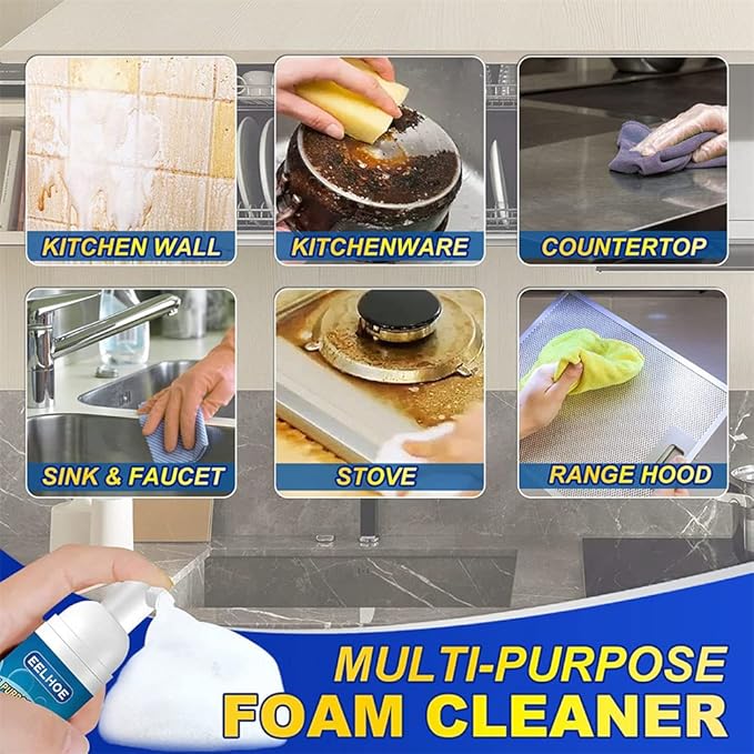 Heavy-Duty Kitchen Degreaser Spray for Ovens, Range Hoods, Stainless Steel, Countertops & Appliances – Rinse-Free Formula for Fast Cleaning