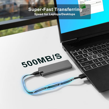 Portable External SSD Hard Drive USB 3.2 Gen 1 Shock-Resistant Aluminum Storage for PC Mac Laptop Travel Business Students Fast Data