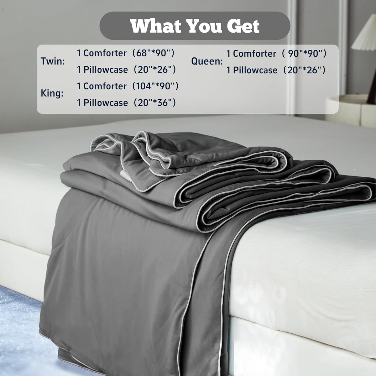 Cooling Comforter Set | Lightweight Cooling Blanket with Cooling Pillowcases | Moisture-Wicking Fabric for Hot Sleepers