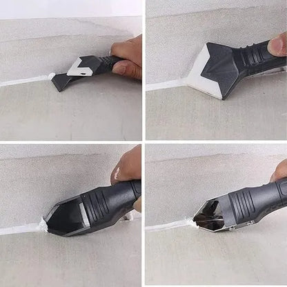 Multi-Purpose Caulk Finishing Tool Kit for Bathroom Kitchen Tile Grout Sealing Projects Silicone Smoothing Removal Edger